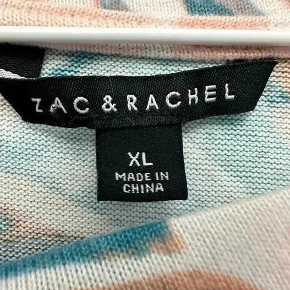 Zac &  Rachel Tropical Floral Print Sweater Pink Peach Women's XL - Picture 8 of 10